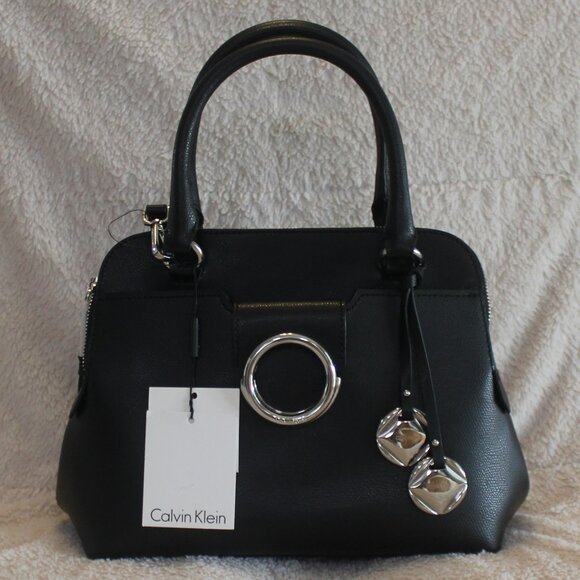 Calvin Klein Black Reese Top Handle Satchel - Picture 2 of 16